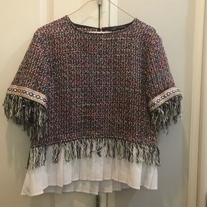 Zara Tweed Blouse Top